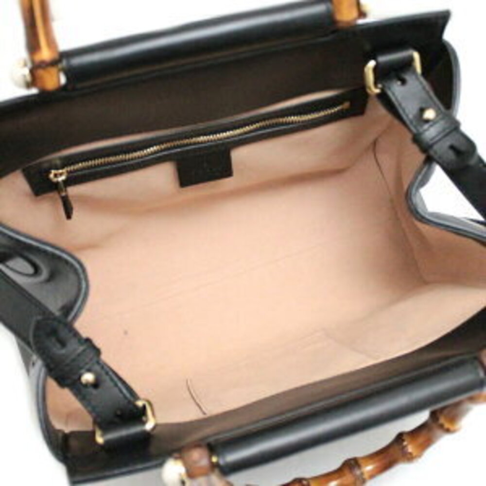 Gucci Bamboo bag tote shoulder leather black - Picture 6 of 7